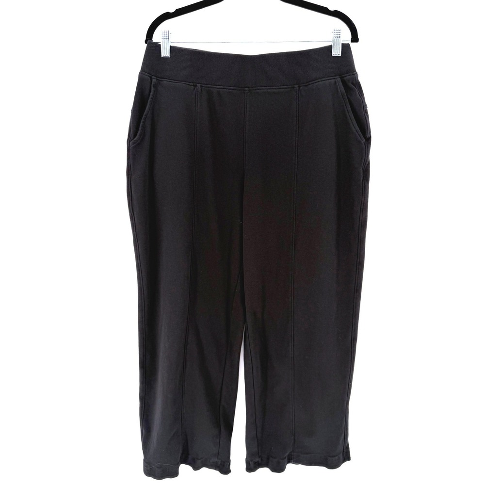 Pact Sweatpants Wide Leg Size L Black Organic Cotton Loungewear Athleisure